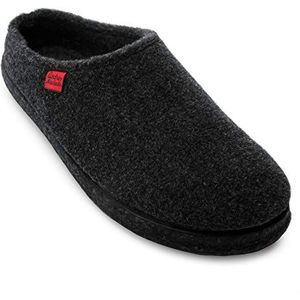 Andrés Machado – Sloffen Jongens/Sloffen Meisjes voor zomer/winter - AM001 - Buitenzijde in vilt/Rubber zool tegen uitglijden - Zwart, EU 34