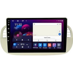 Android 14 GPS Navigation Stereo voor Fiat 500 2007-2014 9 Inch 2 Din Car Stereo Radio met CarPlay AHD Omgekeerd beeld Bedieningselementen op het stuur Bluetooth(B,S1 1G+32G)
