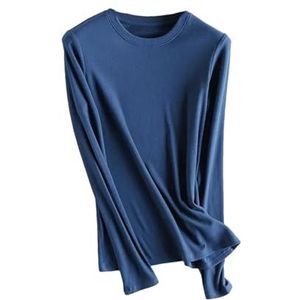 Vrouwen Dieptepunt T-shirt Vrouwen Lange Mouwen Solid Basic Shirt Vrouwen Herfst Winter Coltrui Tops, Blue1, M