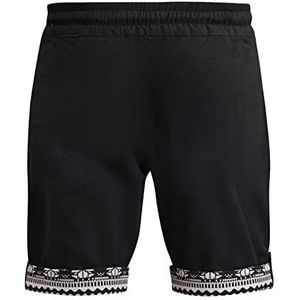 virblatt - Heren Shorts | Katoen | Heren Shorts met zakken Harem Mannen Casual Broek Zomer Genie Hippy Bermuda Comfy, Zwart-wit, L