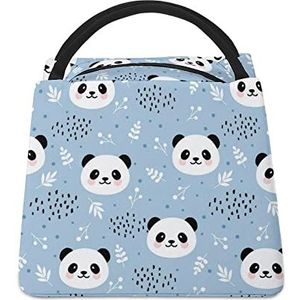 Leuke Panda Grappige Lunch Tas Geïsoleerde Lunchbox Lekvrije Koeltas Tote Handtas Gift voor Vrouwen Moeder Mannen