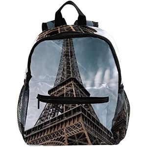 Leuke Mode Mini Rugzak Pack Tas Parijs Eiffeltoren Retro, Meerkleurig, 25.4x10x30 CM/10x4x12 in, Rugzak Rugzakken