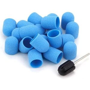 Nagelschuurkop, 20 stuks veelkleurige nagelschuurdoppen in verschillende maten met rubber(Dark Gray)