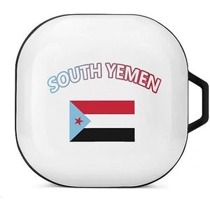 Vlag van Zuid-Jemen oortelefoon hoesje compatibel met Galaxy Buds/Buds Pro schokbestendig hoofdtelefoon hoesje zwart stijl