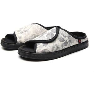 Diabetische sandalen voor vrouwen, brede pasvorm, oedeem, gezwollen slippers, verstelbare open teen, chirurgische schoenen, antislip, ademend, orthopedisch schoeisel, traagschuim ouderen