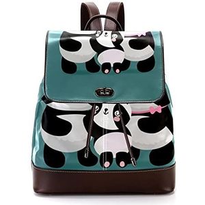 Panda gepersonaliseerde schooltassen boekentassen voor tiener, Meerkleurig, 27x12.3x32cm, Rugzak Rugzakken