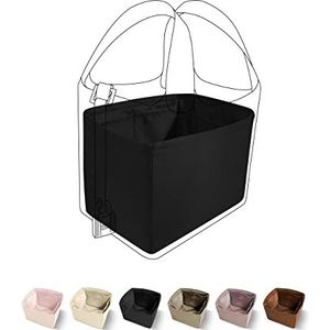 DGAZ Zijden tasorganizer geschikt voor Picotin 18/22 tassen, zijdezachte, luxe handtasorganizer en draagtasvorm in damestas (PC18, zwart)