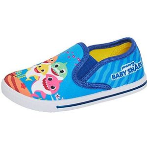 Pinkfong Baby Shark Kids Canvas Pumps Slip On Zomer Schoenen Meisjes Plimsolls Jongens Trainers, Blauw, 10 UK Child