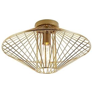 QAZQA - Design plafondlamp goud - Zahra | Woonkamer | Slaapkamer | Keuken - Staal Rond - E27 Geschikt voor LED - Max. 1 x 40 Watt