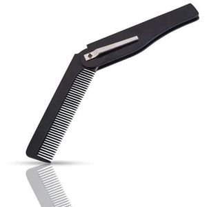 3 kleuren Opvouwbare haarkam zakclip haar snor baard kam haarstylingtool kapperskam (maat: 1 stuk-zwart)