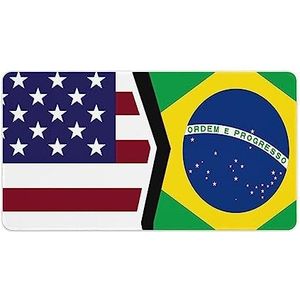 Amerikaanse En Braziliaanse Vlag Print Bureau Pad Protector Muismatten Kantoor Tafel Mat Grote Muismat Antislip Laptop Pad