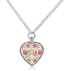 Rose Bloemen Huisdier Urn Ketting Crematie Sieraden Honden Katten Ashes Memorial Hart Hanger met Vulling Kit