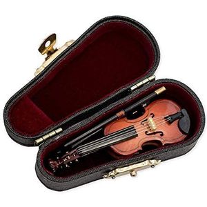 Viool Set, Viool Starter Kit, viool geschenken Geschenken Viool Muziekinstrument Miniatuur Replica Met Case, 8x3cm