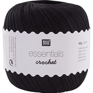 Rico Design Essentials Crochet, 100 procent katoen, zwart