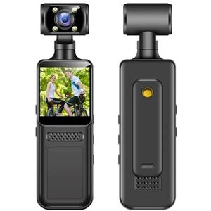 Minicamera 4K HD Draagbare digitale video Fitness-enthousiasteling Recorder Bodycam Infrarood Nachtzicht Fietscamcorder Sport DV(With 16GB card)