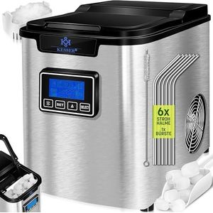KESSER® Ice Cube Maker | 150W Ice Maker | 12 kg 24 h | 3 blokjesformaten | Bereiding in 7 min | Waterreservoir van 2,2 liter | Timer | LCD-display | Zelfreinigingsfunctie zilver