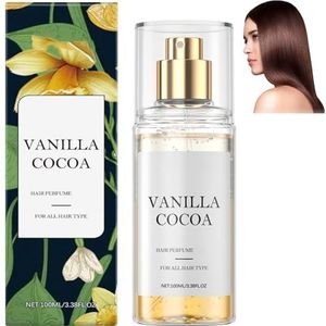 Vanille-cao-haarparfum voor vrouwen, langdurige vanille-kokosnoot aroma-spray voor haar- en huidverzorging, lichaam, licht en niet plakkerig, geschikt voor alle haartypes (1 stuks)