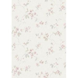 behang bloemen wit en roze 53 cm x 10.05 m - van Sanders & Sanders