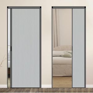 Vouwdeur Vouwdeuren Binnenruimteverdelers, 21 ""- 80"" Breedte Harmonicadeur met Aluminium Rail, de Glijdende Accordeondeur van de Huisslaapkamer, Verduistering van Ramen(Gray,24x80in(61x203.2cm))
