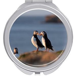 Seaside Bird Compact Kleine Reizen Make-up Spiegel Draagbare Dubbelzijdige Pocket Spiegels voor Handtas Purse