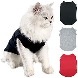 Hondenshirt Huisdier Kleding Kostuum Lege kleding, 3 stuks Puppy Vest T-Shirts Kleding voor Kleine Middelgrote Honden Katten, Katoenen Doggy Shirts Zachte en Ademende Outfits (XS)