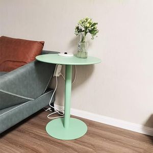 YHNNH, Gouden vintage ronde salontafel, met marmeren voet - kleine bijzettafel, for kleine ruimtes, voetstuktafel, for slaapbank, stoel, patio(Green,48cm/18.9in)