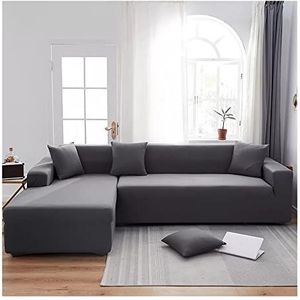 L-Type Hoekbank Cover Sectionele Chaise Hoes Elastische Stretch L-vormige Sofa Covers Universele All-Inclusive Anti Kat Krabben(Color:L grey,Size:3 Seater(190-230cm))