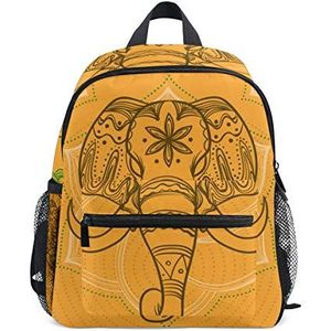 Gele olifant rugzak boekentas mini schoudertas voor 1-6 jaar reizen jongens meisjes kinderen met borstband clip fluitje