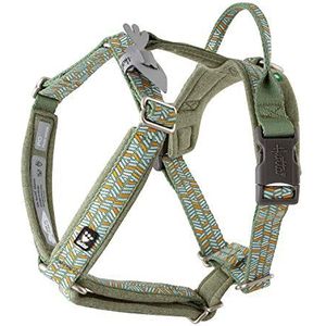 Hurtta Razzle-Dazzle Y-harnas voor honden, gevoerd, 100% gerecycled polyester, groen 65-80 cm
