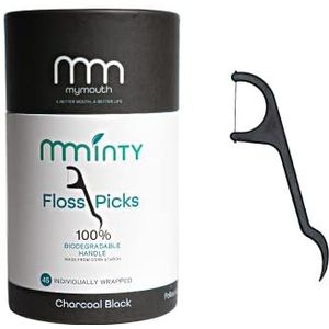 MyMouth Natuurlijke Tandzijde Picks | 45 x Eco-vriendelijke Tandstokken | Mint Flavoured | Goedgekeurd door tandartsen