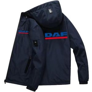 Herenmode Hoodie met rits en capuchon voor DAF Sport Fitness Sweatshirt Lente Herfst Casual Pullover Jas Vest met lange mouwen en zak,Blue- 3XL