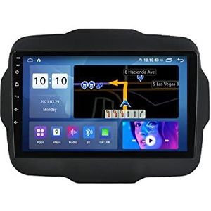 Autoradio 2 Din Radio voor J-eep Renegade 2014-2022 GPS Navigatie 9"" Touchscreen Android 14 MP5 Multimedia Player Video-ontvanger met 4G/5G WiFi DSP Carplay,M300s