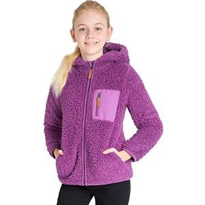 CityComfort Sweatshirt voor meisjes met ritssluiting, winterjas van teddyfleece, Paars, 11-12 jaar