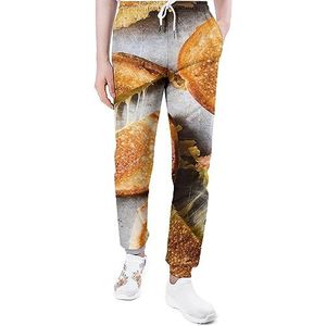 Gegrilde Toast Sandwich Joggingbroek voor Mannen Yoga Atletische Jogger Joggingbroek Trendy Lounge Jersey Broek L