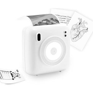 CP2 Mini-printer, draagbare thermische stickerprinter, Bluetooth zakprinter, kleine printer, voor school leren, thuislabel, kantoordolist, en doe-het-zelf doodle printen, zwart-witte fotoprinter