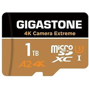 [5 jaar gratis gegevensherstel] Gigastone 1TB micro SD geheugenkaart, Camera Extreme, SDXC UHS-I A2 U3 V90, 100/60 MB/s lees- en schrijfsnelheid, geschikt voor Aktiecamera, GoPro, DJI, micro sd card