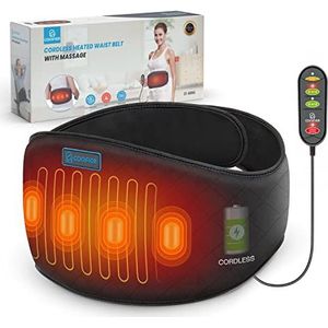 Comfier Draadloos verwarmingskussen, rugmassageapparaat met warmte, rugmassagekussen voor het verlichten van krampen, lendenwervels, buikspieren, benen/artritis, cadeau voor mama/papa, vrouwen/mannen