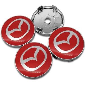 4 stuks auto wielnaafdoppen voor Mazda 2 3 5 6 CX 5 CX 7 CX 9 MX 5 ATENZA 56mm auto wieldoppen wieldoppen vervangende wieldoppen stickers B zwart