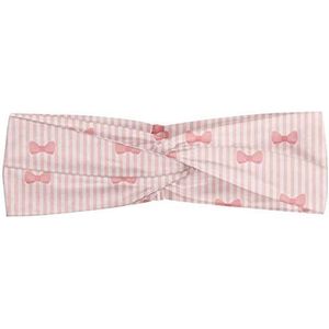 ABAKUHAUS Baby Hoofdband, Verticale Strepen Bow Tie, Elastische en Zachte Bandana voor Dames, voor Sport en Dagelijks Gebruik, Rose Pale Pink
