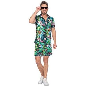 Wilbers & Wilbers - Festival Duo Set Hawaii-print heren - tweedelig overhemd/broek - zomerpak - maat XL