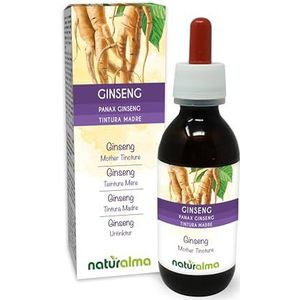 Ginseng (Panax ginseng) wortels Alcoholvrije moedertinctuur Naturalma - Vloeibaar extract druppels 120 ml - Voedingssupplement - Veganistisch