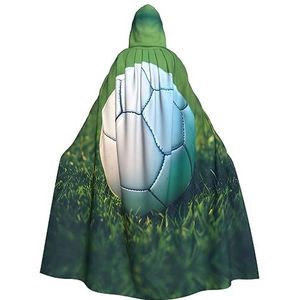 Groene voetbalbal op met gras begroeide unisex mantel-boeiende vampiercape voor Halloween-een must-have feestkleding voor mannen en vrouwen
