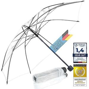 GOODS+GADGETS Transparante paraplu, witte stokparaplu Ø 100 cm; Elegante paraplu in transparant - De mode-accentuering (1x zakparaplu)