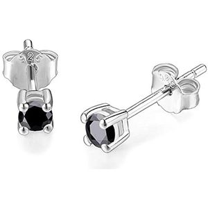 Oorbellen Ronde CUT 3. 0mm Diamond Test Passed Moissanite Diamond 925 Silver Earring Fijne Sieraden Vriendin Gift Oorbellen voor dames (Color : Black VVSI1 3.0mm, Size : 18K Yellow Gold)