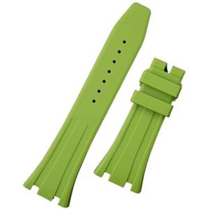 INEOUT 26 Mm Zachte Siliconen Rubberen Horlogeband Compatibel Met AP-band 15400/15500/26331 Haken(Light Green,ROSE GOLD HOOKS_SR BUCKLE)