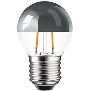 LED filament druppel lamp 2W = 25W E27 hoofdspiegel zilver gloeidraad extra warm wit 2200 K