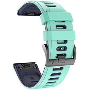 YAGHANG 22 2 6 mm Vrijgeven Quick horlogeband Compatible With Garmin Fenix ​​6 6X Pro horloge siliconen Easyfit Wrist Band Compatible With Fenix ​​5X 5 Plus 3HR Horlogebandje(Teal Blue,26mm Fenix 5X P