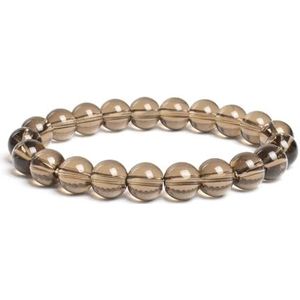 Sieraden decoratie 10MM Natuurlijke stenen kralen armband ronde tijgeroog agaat jaspis kralen armbanden for mannen vrouwen elastische touw handgemaakte sieraden armband(21cm,8MM_SMOKY)