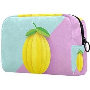 Cosmetische tassen, aquarel citroen oranje fruit reizen cosmetische tassen, multifunctionele draagbare make-up tassen, reizen cosmetische tas organizer voor vrouwen, Multi kleuren 06,