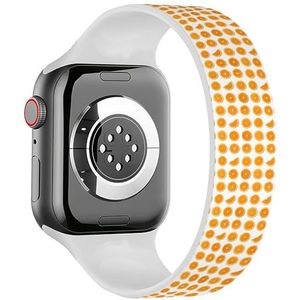 Solo Loop Band Compatibel met All Series Apple Watch 42/44/45/49mm (Oranje Fruit Slices) Elastische Siliconen Band Strap Accessoire, Siliconen, Geen edelsteen